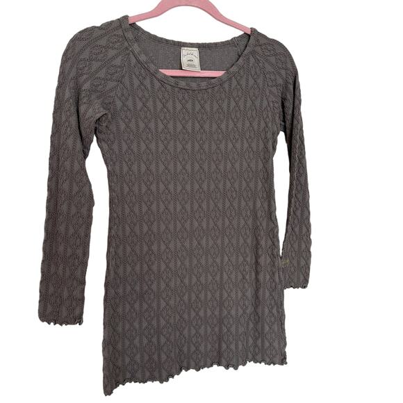 gelato pique Tops - Gelato Pique Textured Knit Stretch Grey Long Sleeve Thermal Luxury loungewear